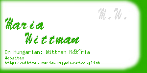 maria wittman business card